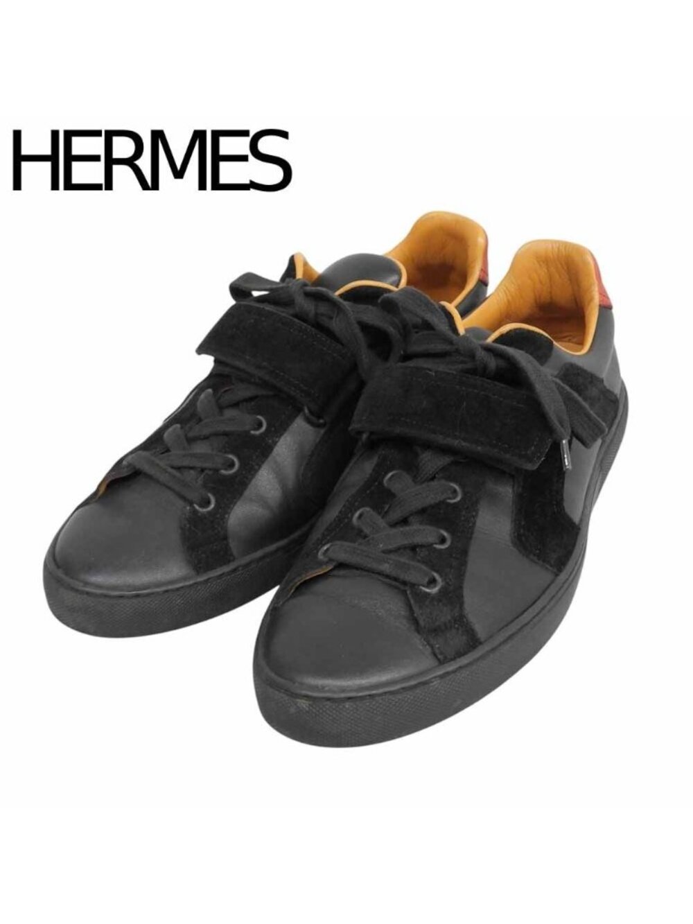 Hermes All Leather Sneakers Quick Suede Calf Combination Black